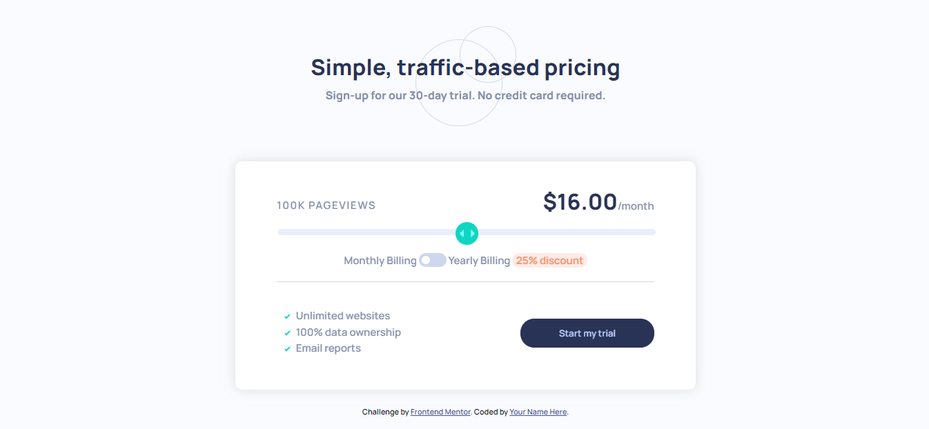 Interactive Pricing Component